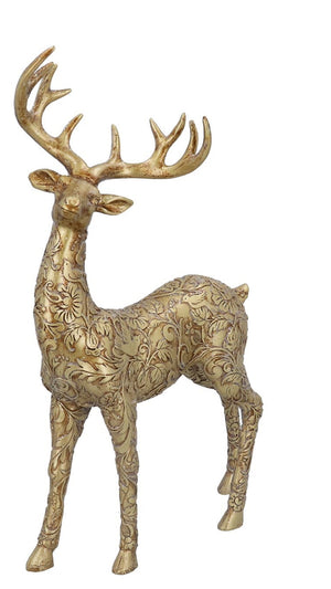 Embossed gold stag ornament
