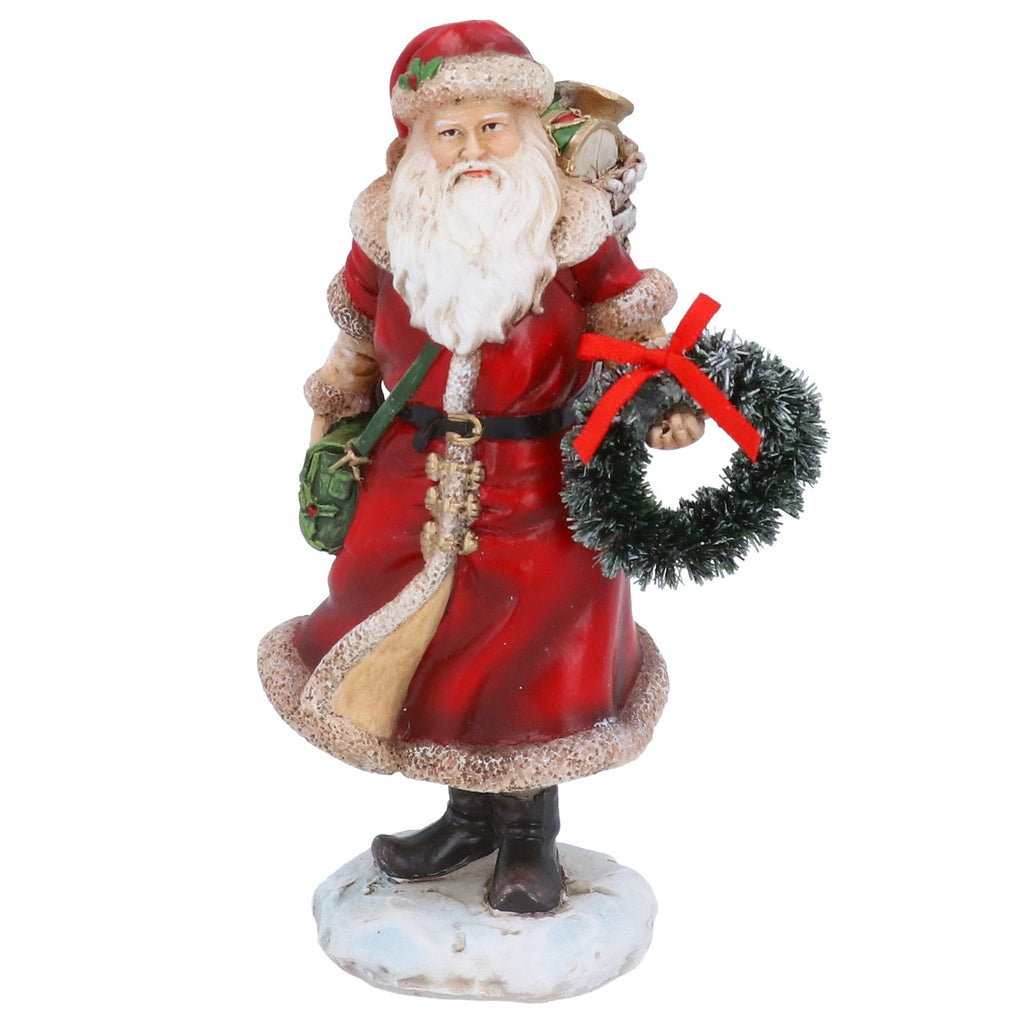 Traditional Santa with wreath ornament