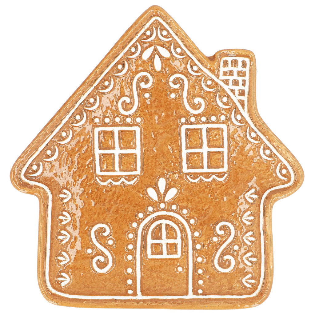Ceramic gingerbread house plate