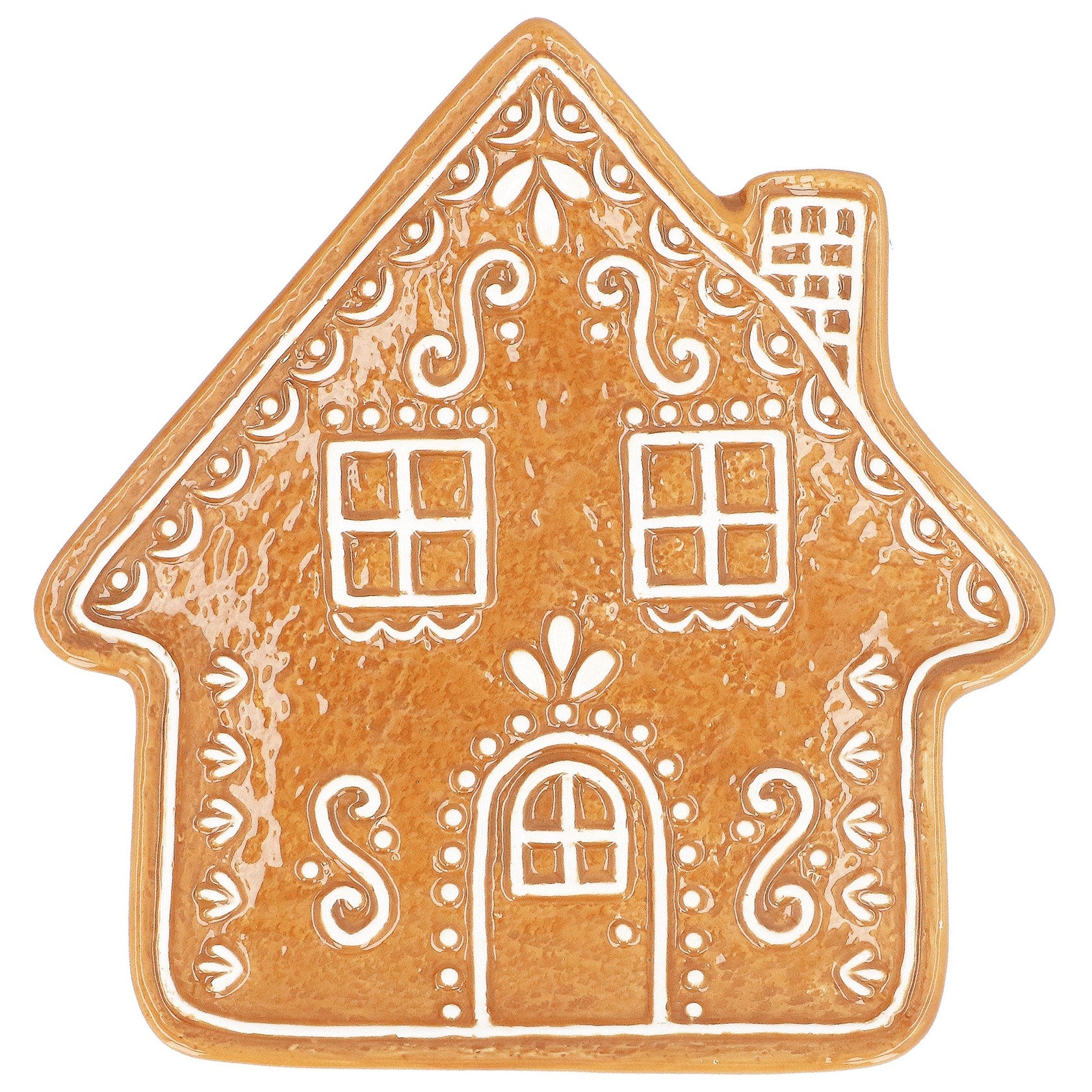 Ceramic gingerbread house plate