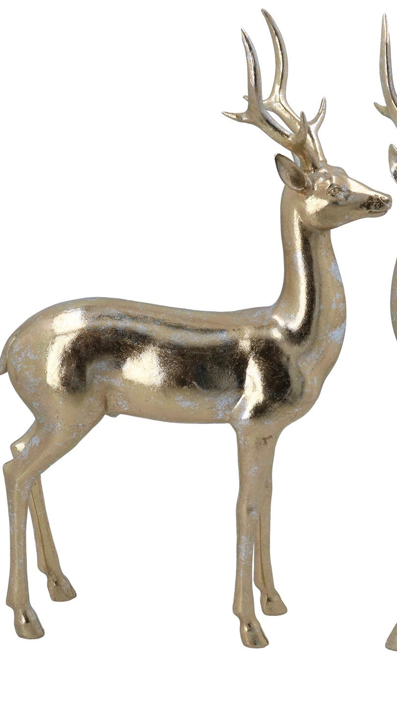 Metallic gold stag ornament