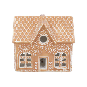 Ceramic LED light up gingerbread cottage