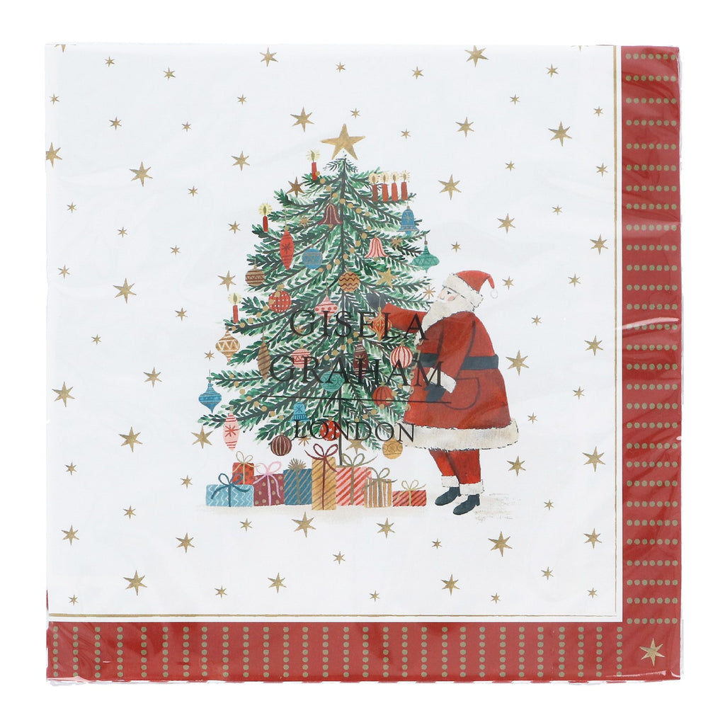 Nostalgic Christmas print paper napkins set