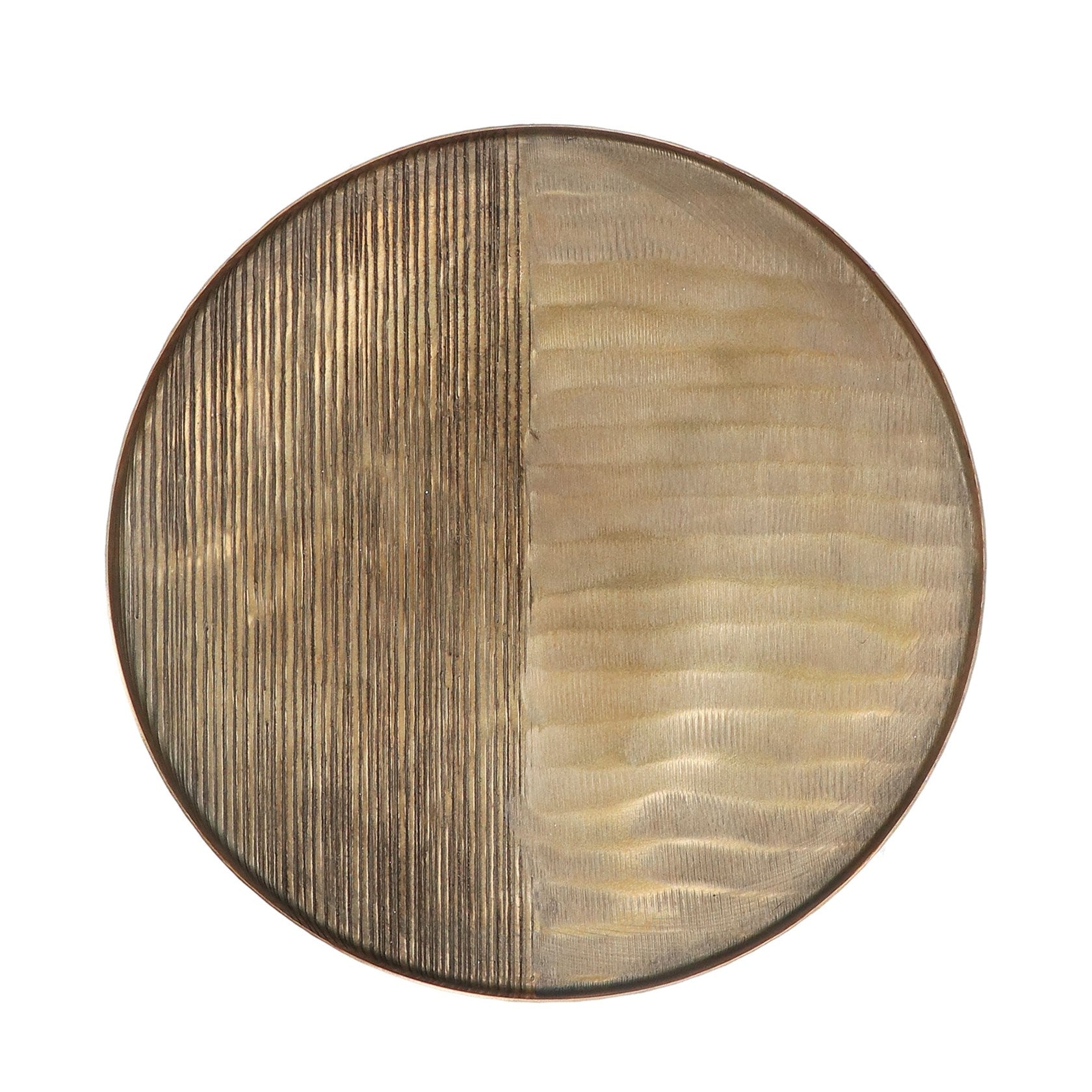 Metal half striped gold tray