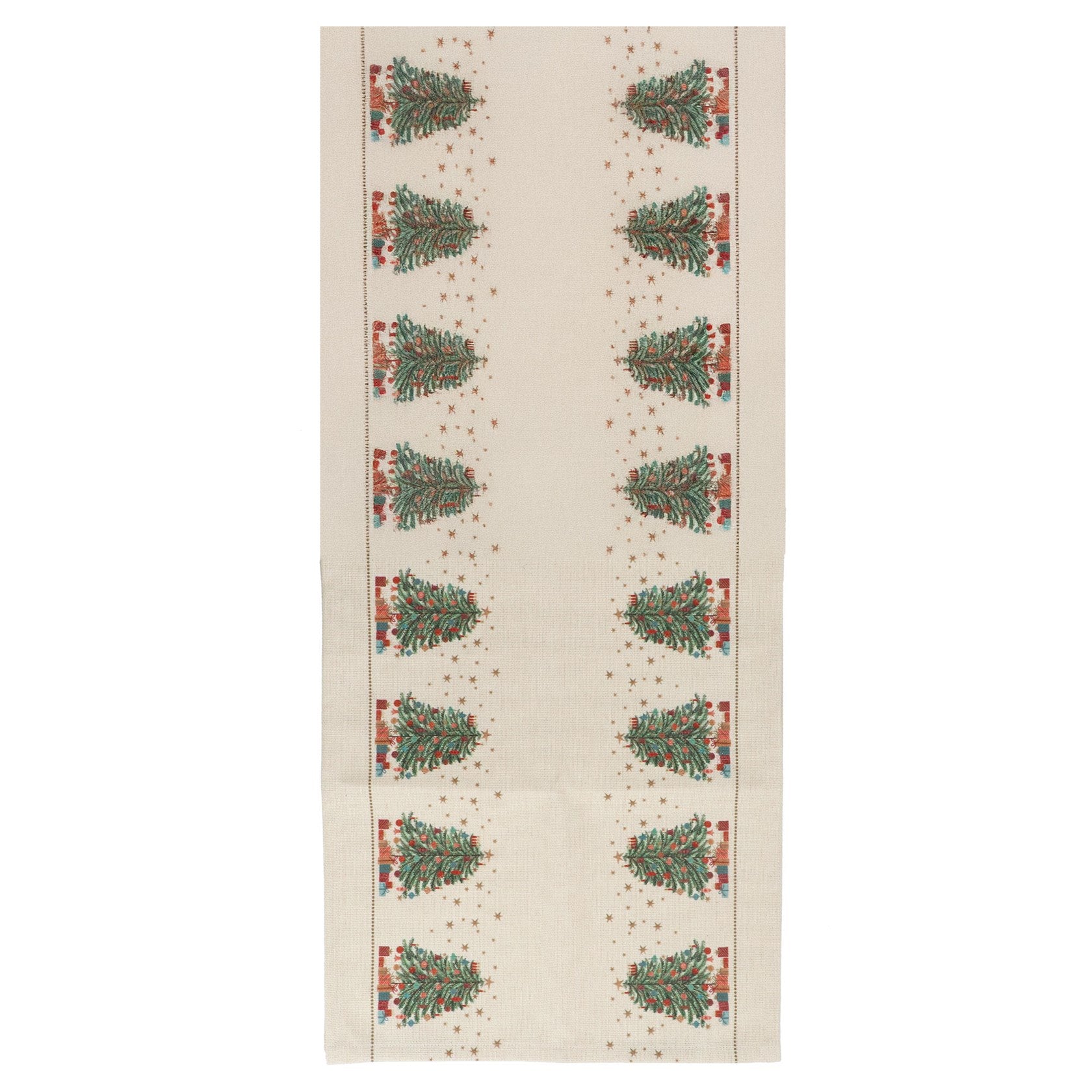Nostalgic Christmas tree festive table runner