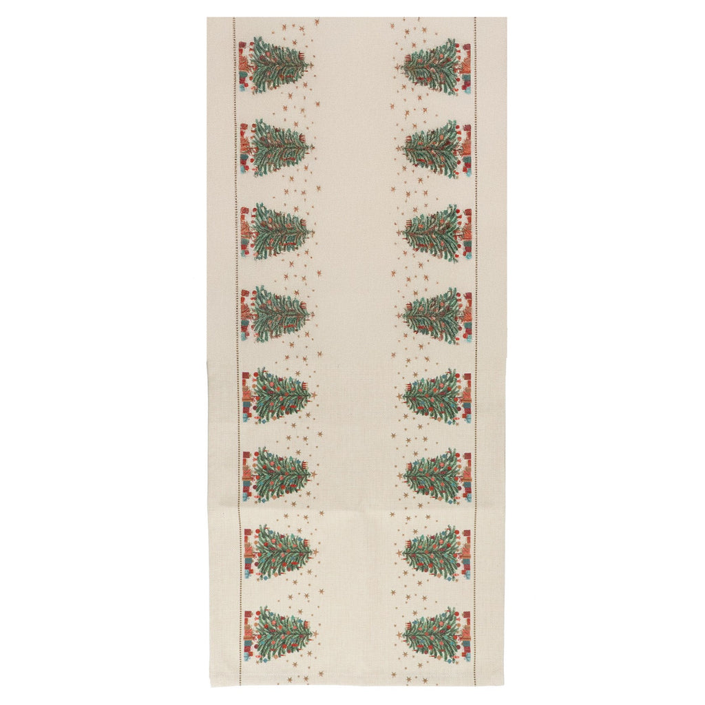 Nostalgic Christmas tree festive table runner