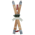 Metal tip wood skis ornament (Large)