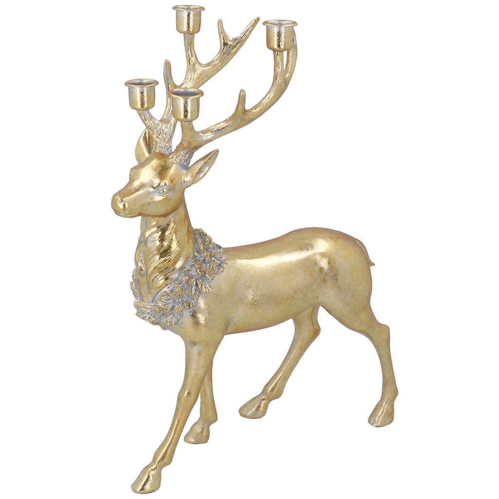 Elegant gold stag candelabra