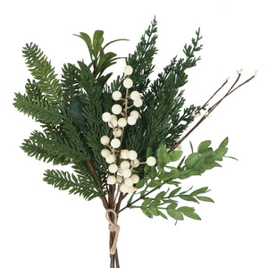 Winter foliage bunch with white berries spray