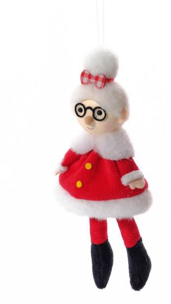 Santa & Mrs Claus dressed hanging decs