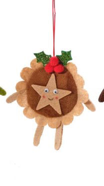 Jingle and joy fabric hanging decs