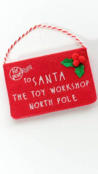 Felt Christmas Eve hanging envelope for Santa