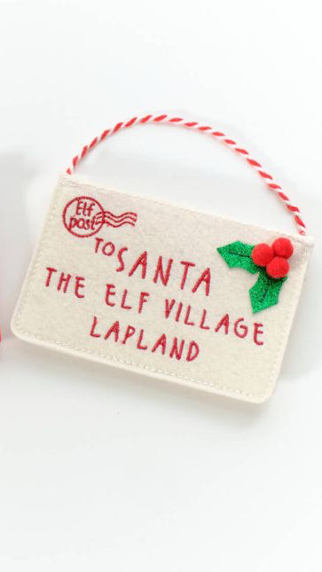 Felt Christmas Eve hanging envelope for Santa