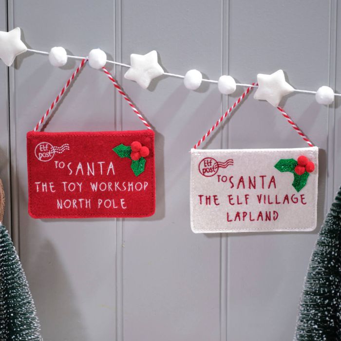Felt Christmas Eve hanging envelope for Santa