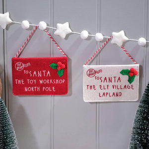 Felt Christmas Eve hanging envelope for Santa