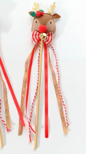 Santa and Rudolph wand with bell