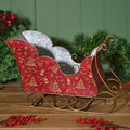 Metal sleigh with embossed Christmas trees and bells