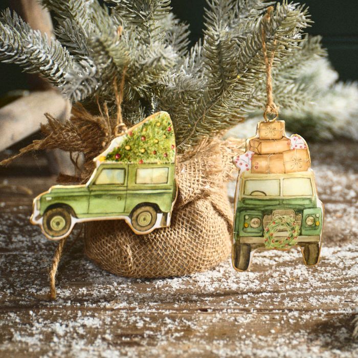 Christmas on the farm metal shaped Landy dec