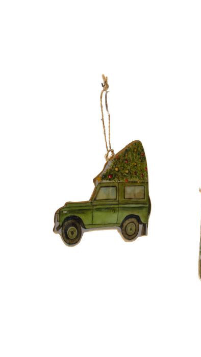 Christmas on the farm metal shaped Landy dec