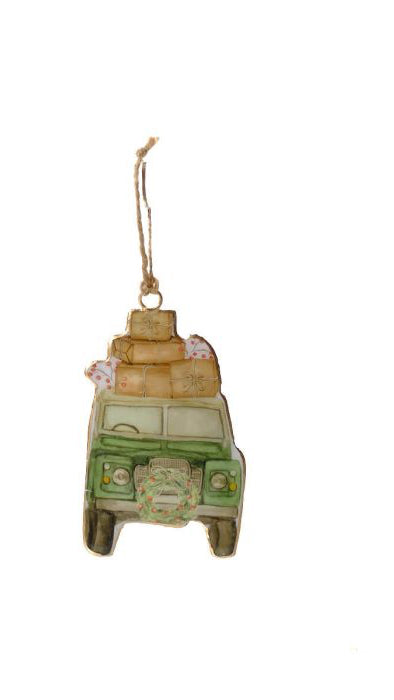 Christmas on the farm metal shaped Landy dec