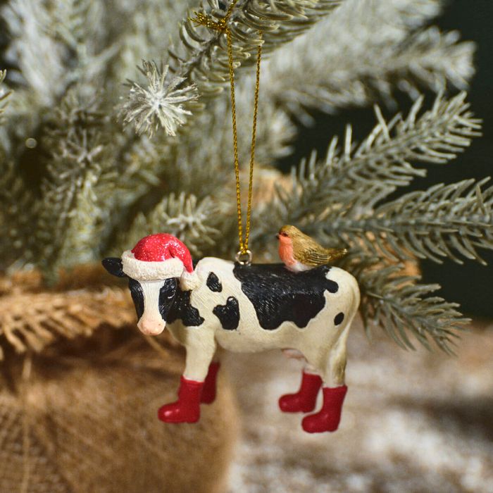 Festive cow hanging dec