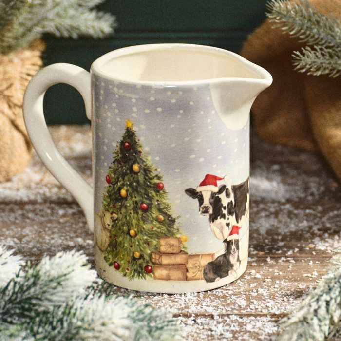 Landy Christmas on the farm stoneware jug