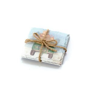 Landy Christmas on the farm slate set of 2 coasters