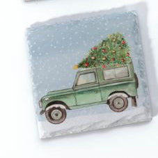 Christmas on the Farm slate coasters