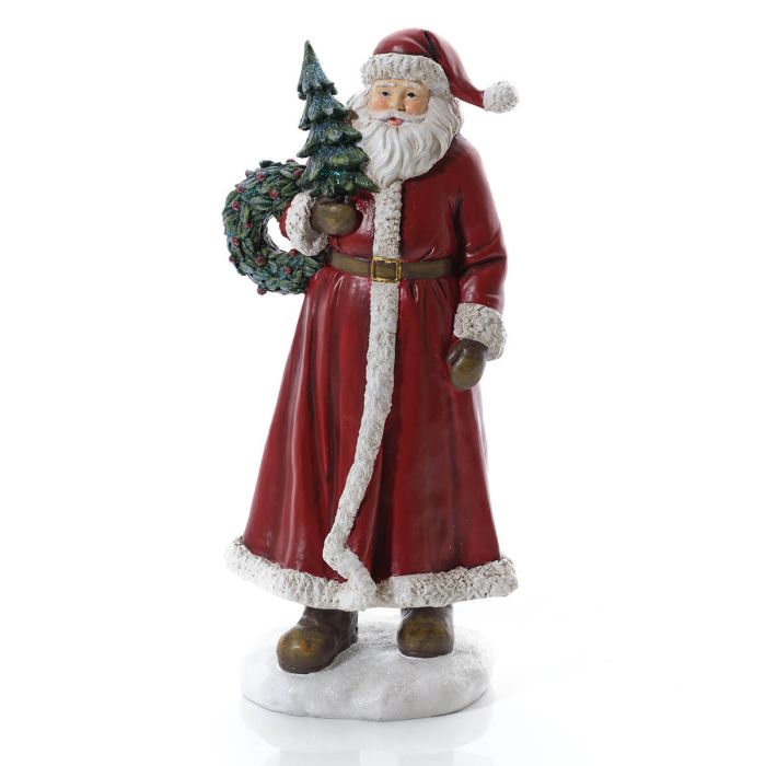 Christmas large Santa ornament with tree and wreath