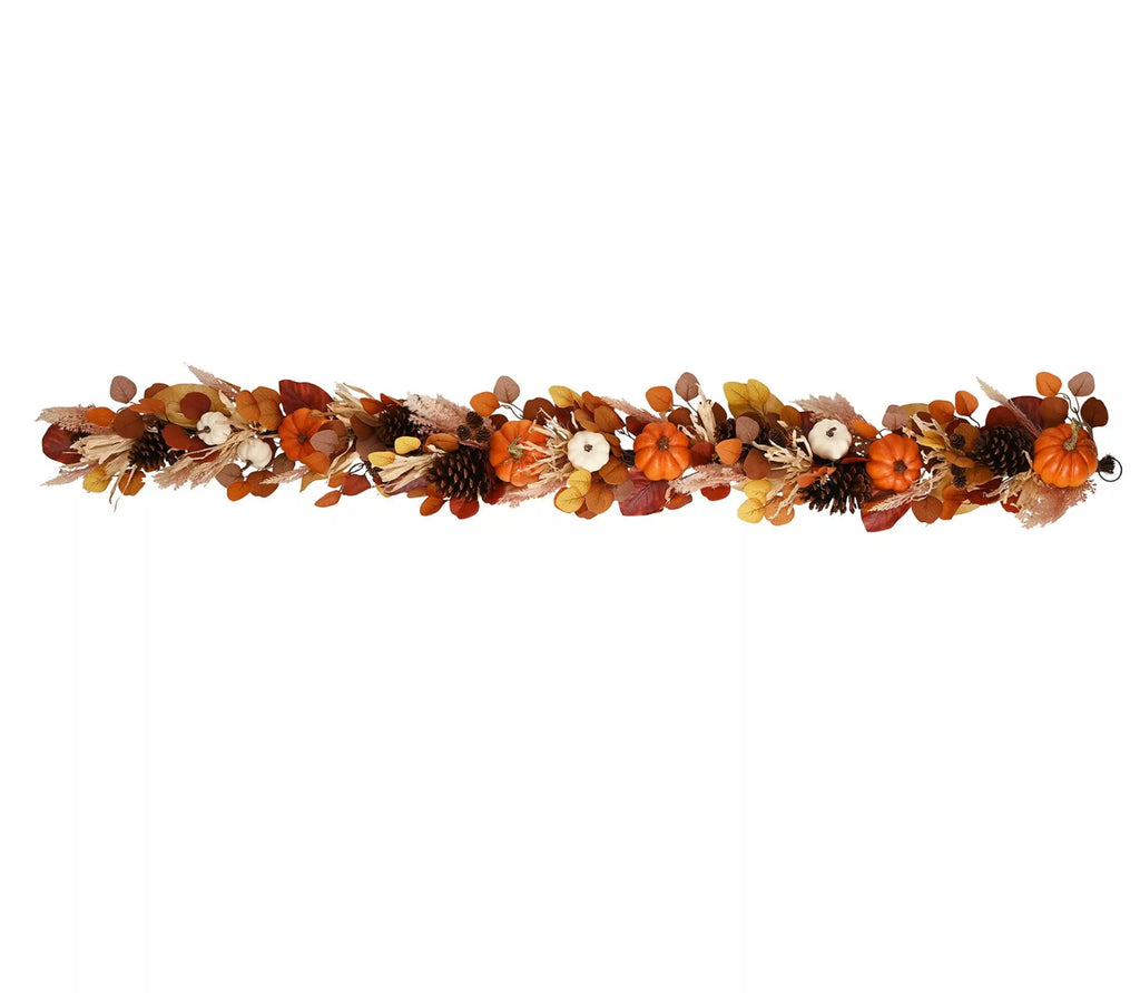 6ft Rustic Autumn pumpkin garland