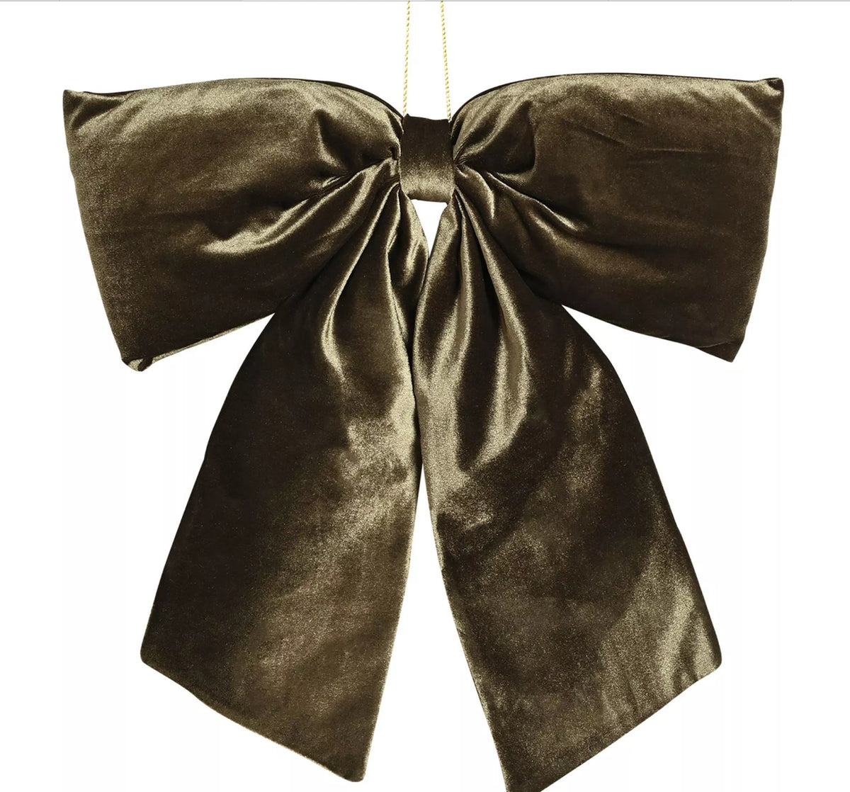 Plush dark green velvet bow (38 x 32cm)