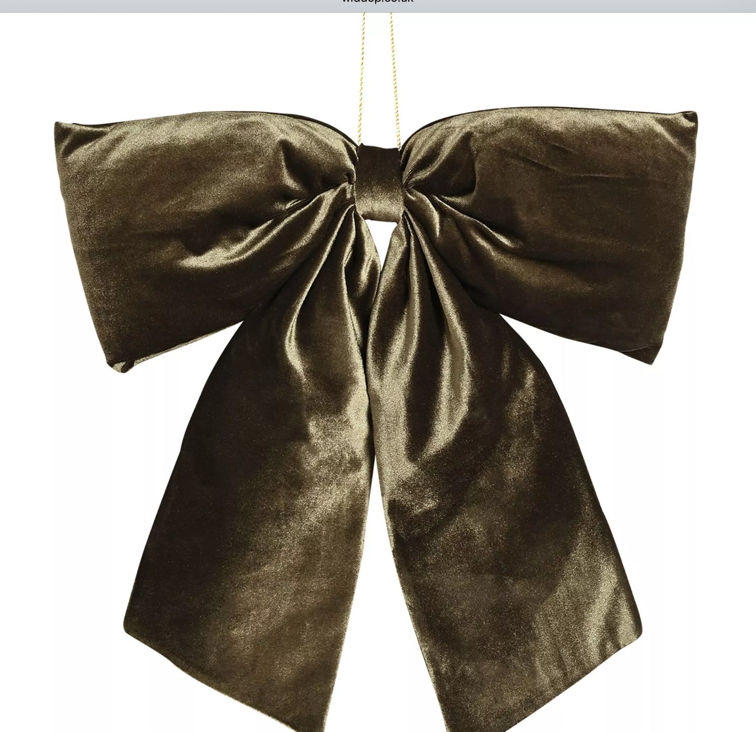 Plush moss green velvet bow (50 x 40cm)