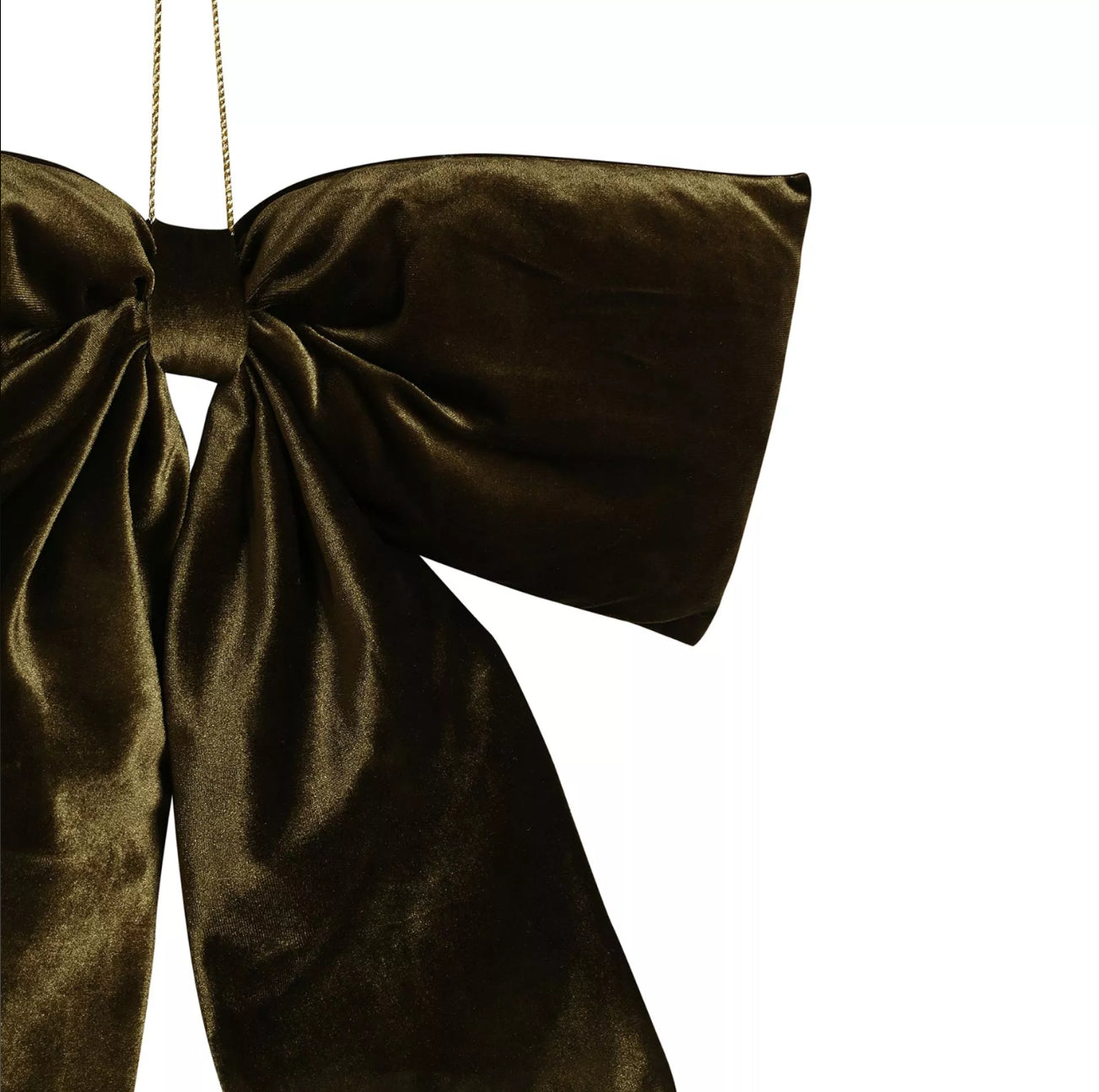 Plush moss green velvet bow (50 x 40cm)