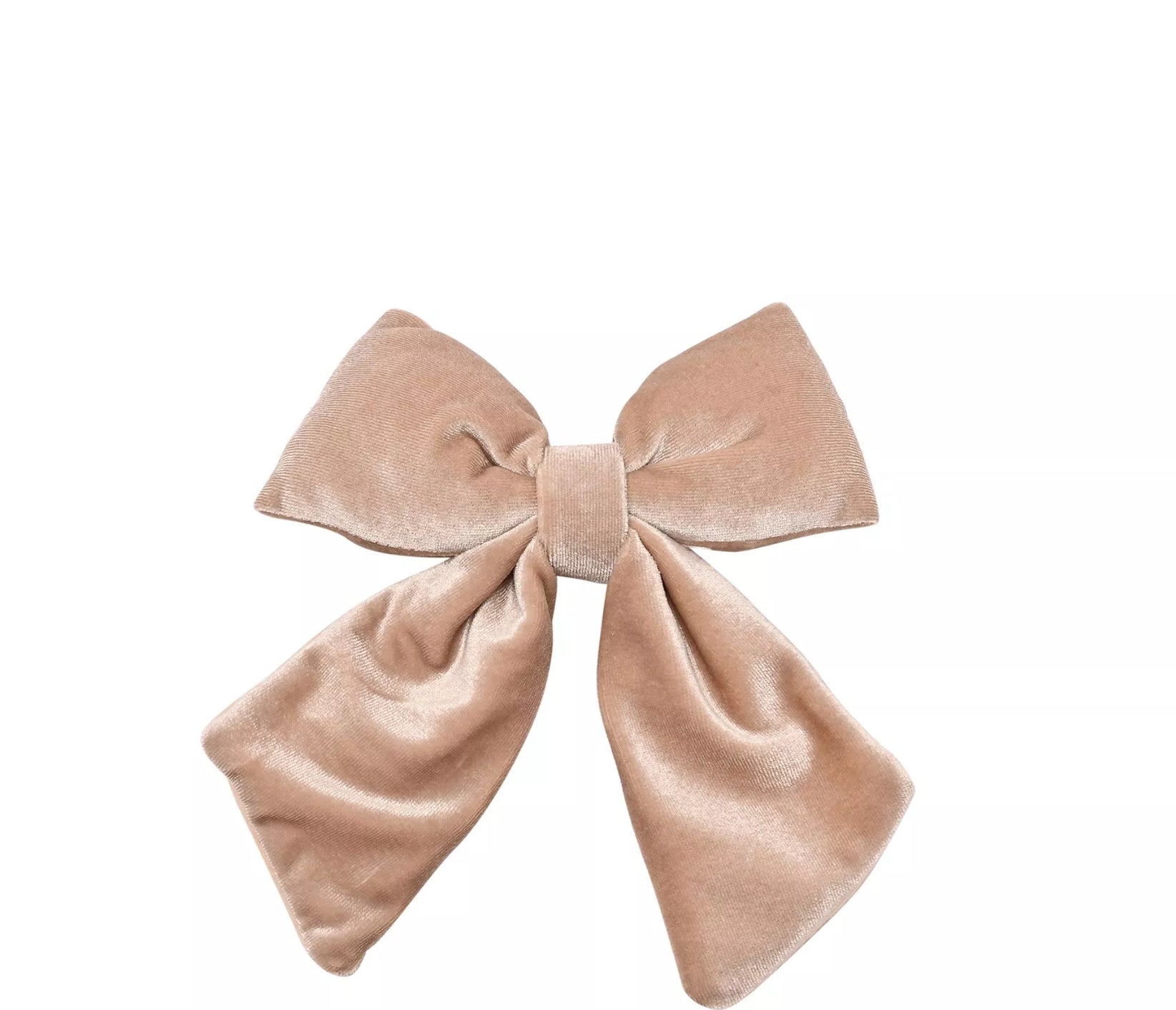 Taupe velvet bow with clip