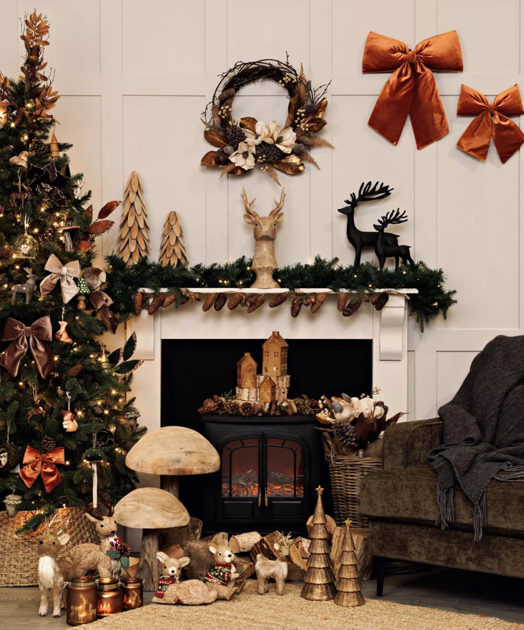 Taupe velvet bow with clip