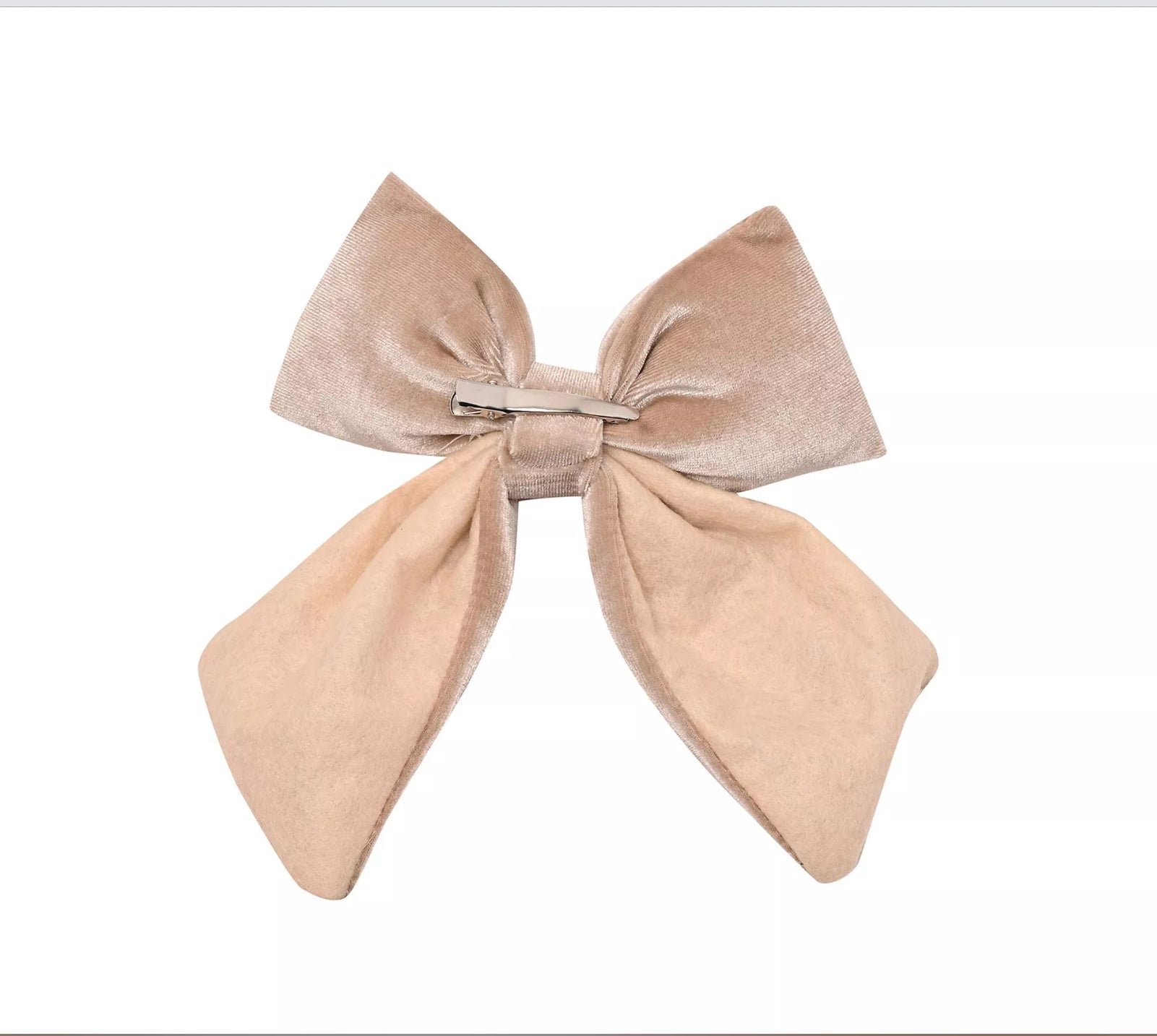 Taupe velvet bow with clip