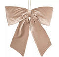 Taupe velvet bow hanging dec (50 x 40cm)