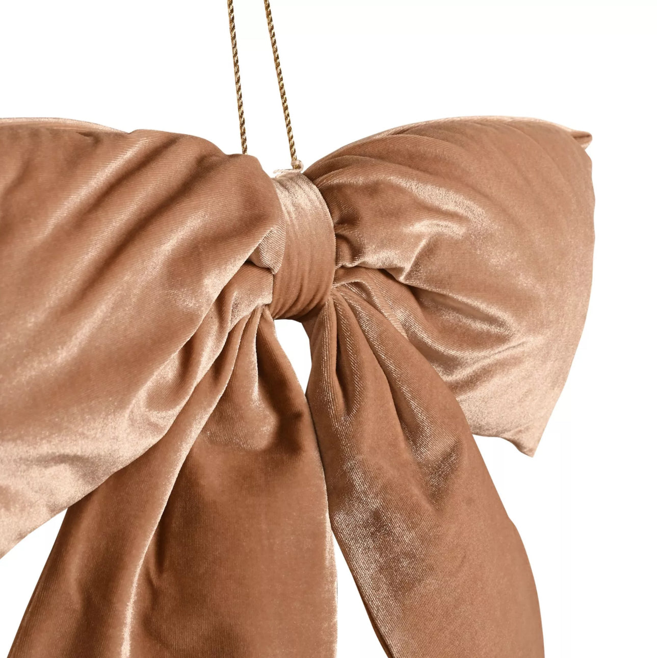 Taupe velvet bow hanging dec (50 x 40cm)