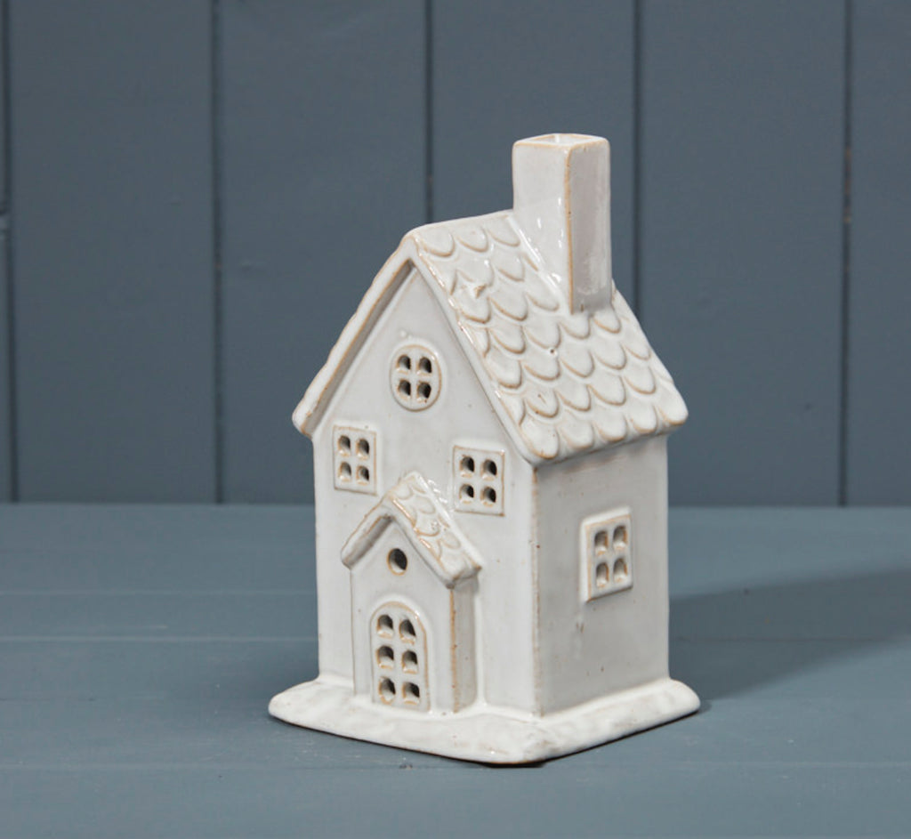 Ceramic house tealight holder (19.5cm)