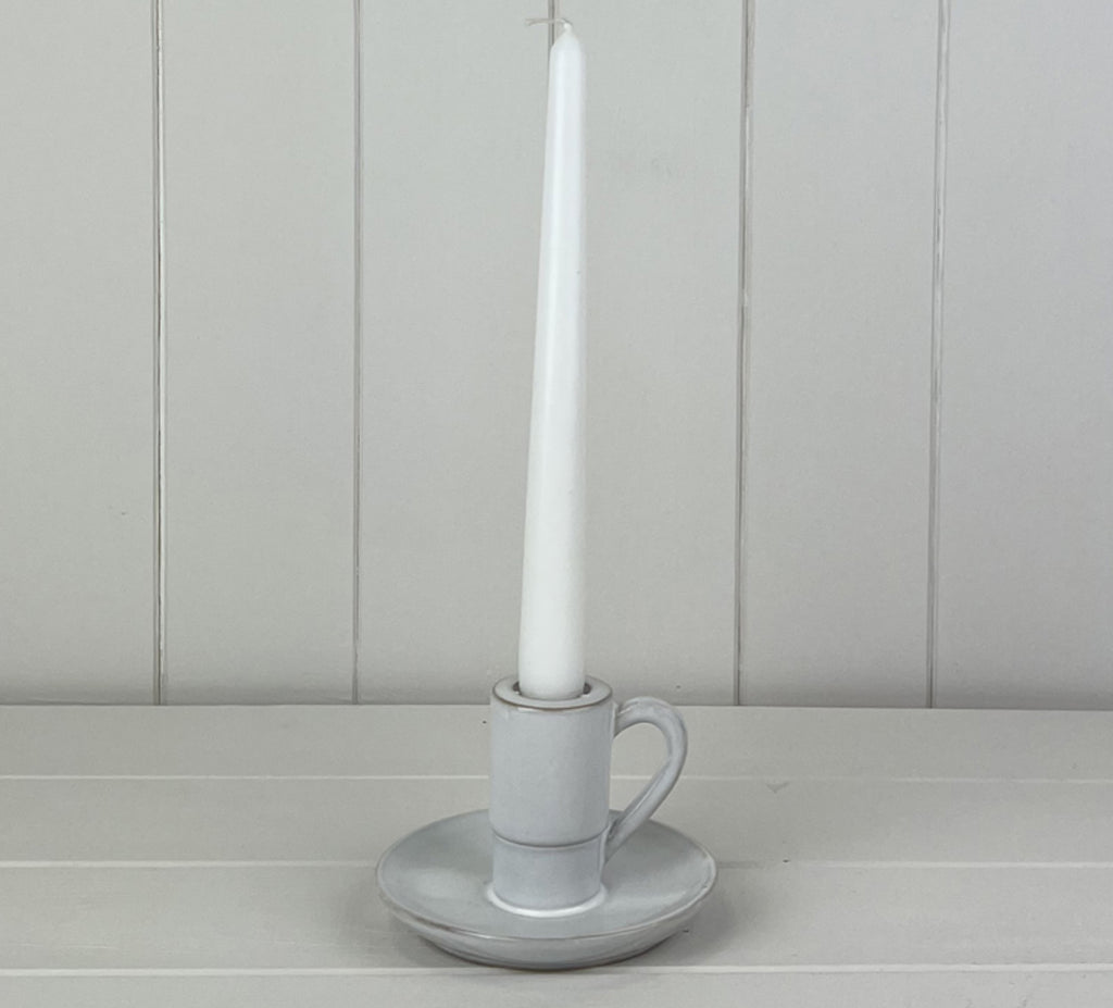 White ceramic candle holder (7.4cm)