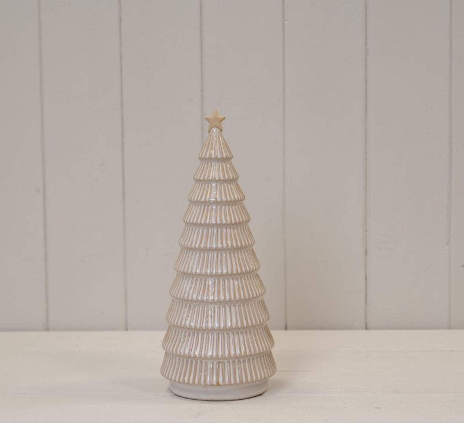 Glazed ceramic Christmas tree ornament