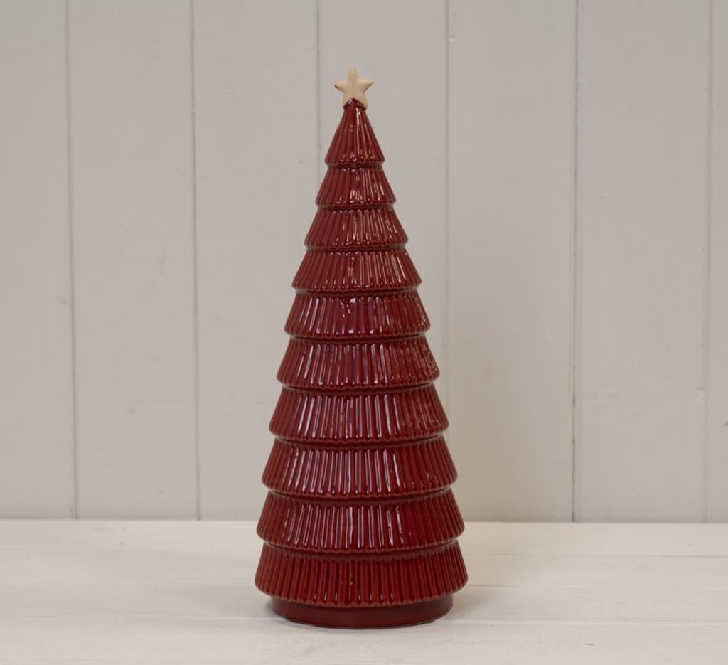 Red ceramic Christmas tree