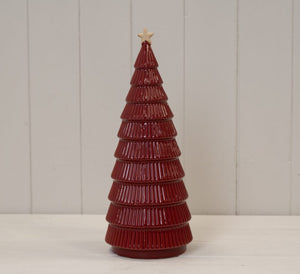 Red ceramic Christmas tree