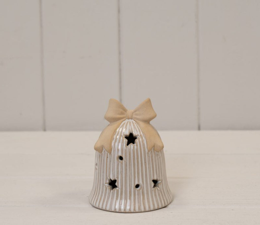 Glazed ceramic light up bell