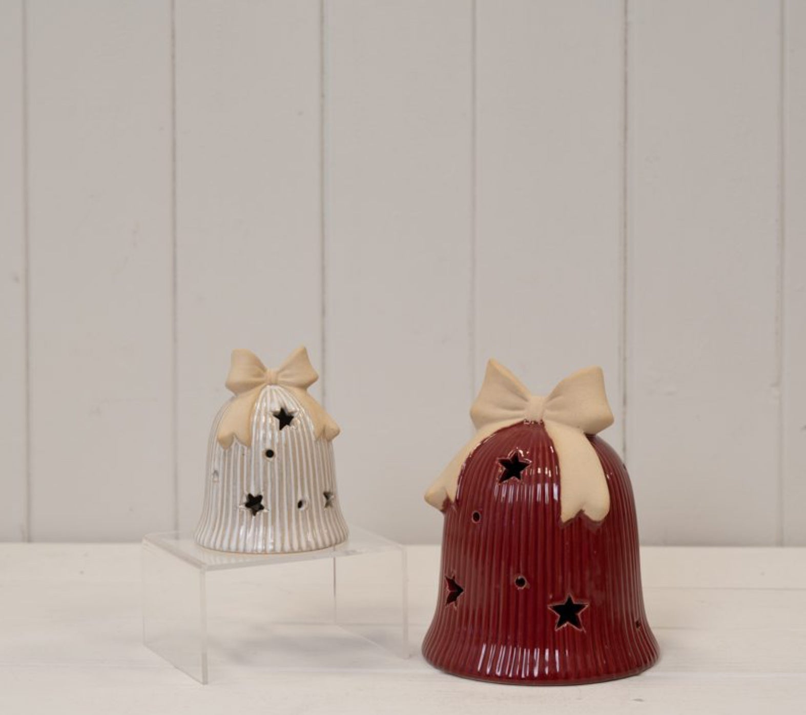 Glazed ceramic light up bell