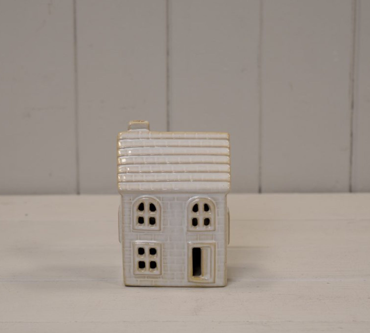 Stone glazed light up ceramic house