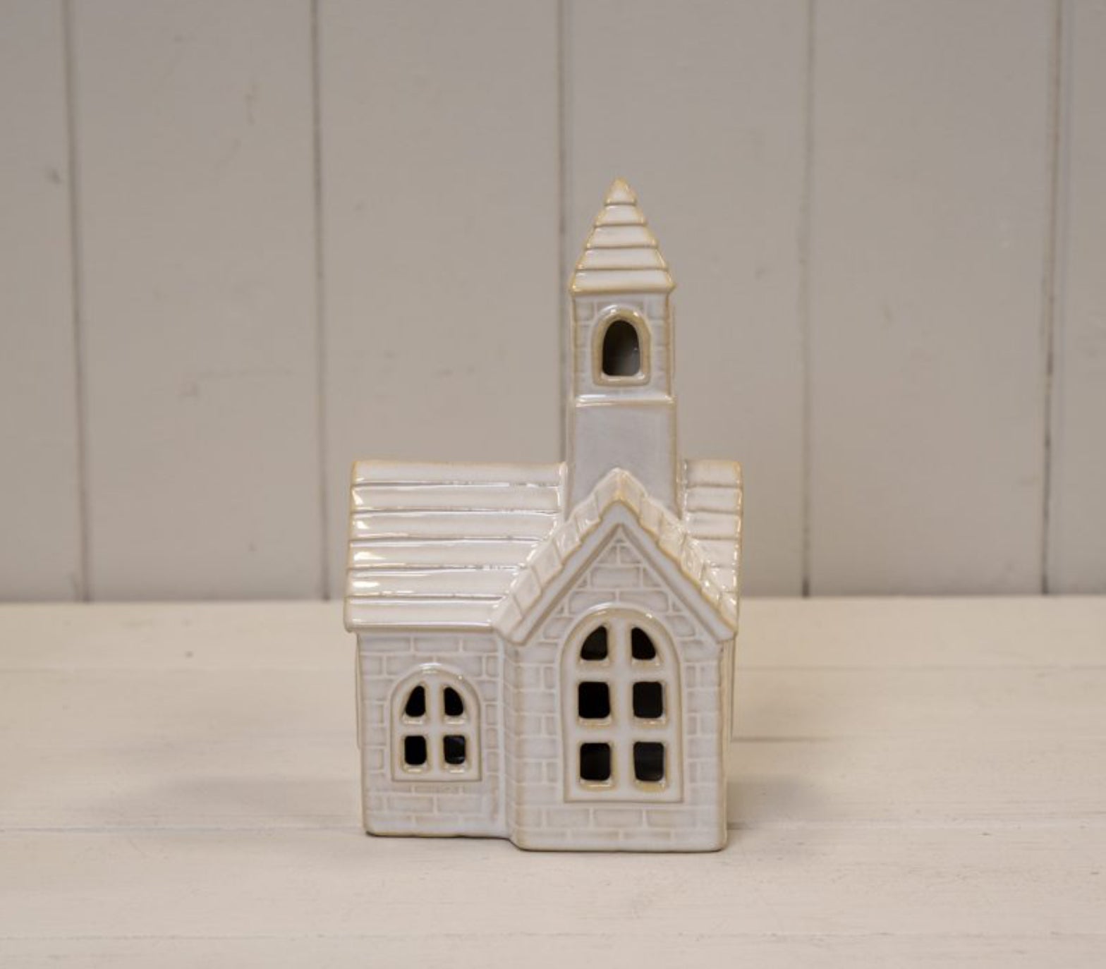 Ceramic light up church ornament