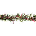 Fresh berry and cone garland with bay leaves