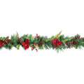 Poinsettia garland with cones and berries