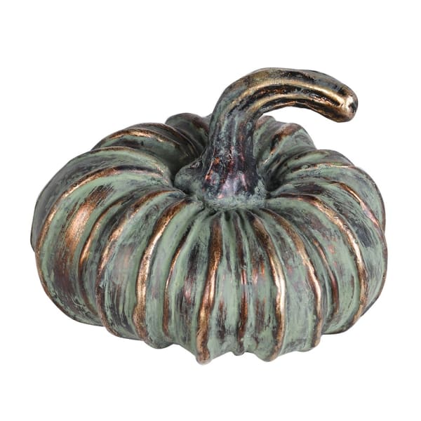 Set of 4 verdigris pumpkins